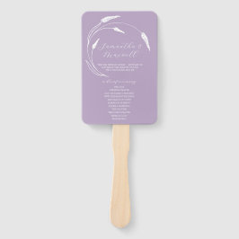 Hochzeitsprogramm Fan Lavender Line Art Fächer