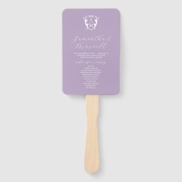 Hochzeitsprogramm Fan Lilac Classic Monogram Fächer