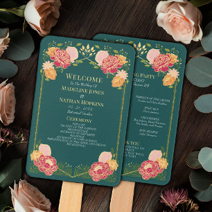Hochzeitsprogramm Fantasy Verzauberter Blumengarte Fächer