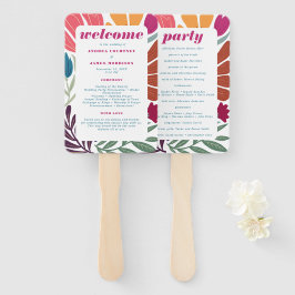 Hochzeitsprogramm für Abstrakte Blumen in Helle Mu Fächer