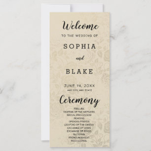 Hochzeitsprogramm für alte Rose