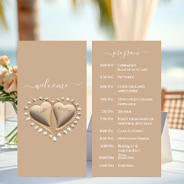 Hochzeitsprogramm für Beach Wedding Sand Heart