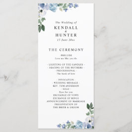 Hochzeitsprogramm für Blau und Grün Programm