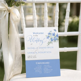 Hochzeitsprogramm für Blaublumen Einladung