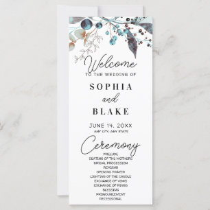 Hochzeitsprogramm für Blaue und Grau Berries & Grü