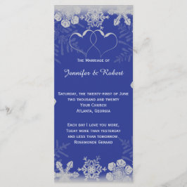 Hochzeitsprogramm für Blaue und Silberschneeflocke Programm