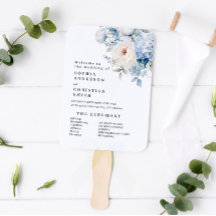Hochzeitsprogramm für Blaue und Weiße Blume