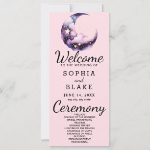 Hochzeitsprogramm für Blauen und Lila Halbmond