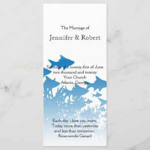 Hochzeitsprogramm für Blauer Fisch und Korallen Programm