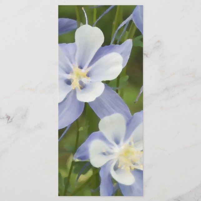 Hochzeitsprogramm für Blue Columbine Blume Programm (Vorderseite)
