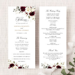 Hochzeitsprogramm für Blumenbeete Programm