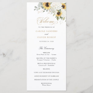 Hochzeitsprogramm für Blumenblumen mit weißer Hydr Programm