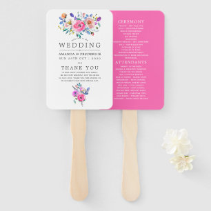Hochzeitsprogramm für Blumenkohl in Pink Fächer