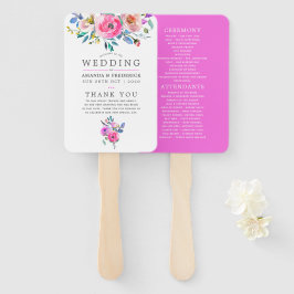 Hochzeitsprogramm für Blumenkohle in heißen Rosa Fächer