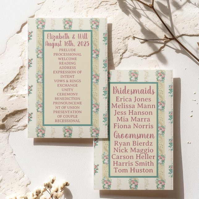 Hochzeitsprogramm für Blumenwallpaper in den 1940e (Von Creator hochgeladen)