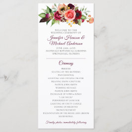 Hochzeitsprogramm für Bohemische Blumenromanen Programm