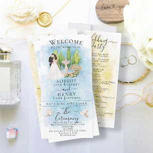 Hochzeitsprogramm für Braut und Bräutigam