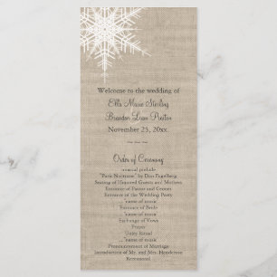 Hochzeitsprogramm für Burlap-Snowflake Programm
