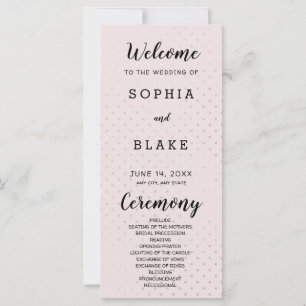 Hochzeitsprogramm für Champagner und Gold Polka Do