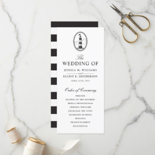 Hochzeitsprogramm für Classy Black Lighthouse Programm