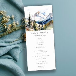 Hochzeitsprogramm für das Skigebirge Telluride Col Einladung