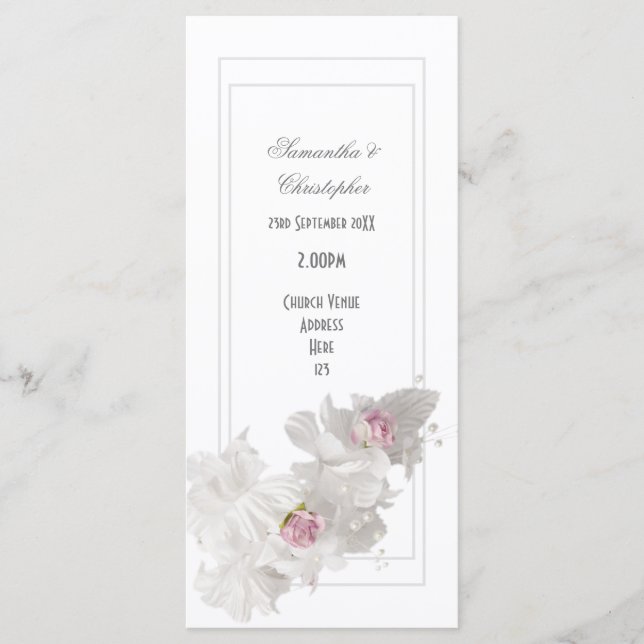 Hochzeitsprogramm für die Blume Programm (Vorderseite)