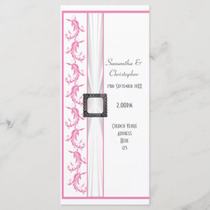 Hochzeitsprogramm für die Kirche in Pastellrosa un Programm