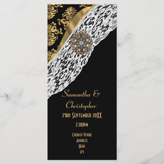 Hochzeitsprogramm für die Kirchenkirche Programm (Vorderseite)