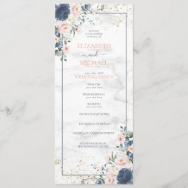 Hochzeitsprogramm für Dusty Blue Blush Pink Programm