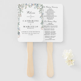 Hochzeitsprogramm für elegante Blumenkaskaden Fächer