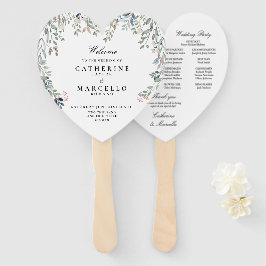 Hochzeitsprogramm für elegante Blumenkaskaden Fächer