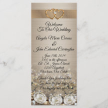 Hochzeitsprogramm für elegante Diamanten auf Satin