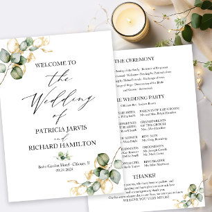 Hochzeitsprogramm für Elegante Golfregion Einladung
