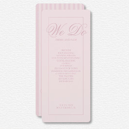 Hochzeitsprogramm für elegante rosa Streifen
