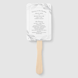 Hochzeitsprogramm für elegante Silver Botanical Bl Fächer