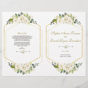 Hochzeitsprogramm für elegante White Blume