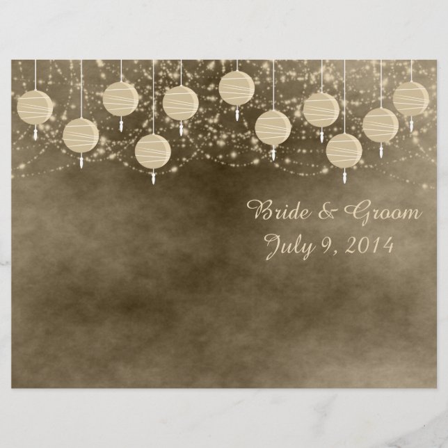 Hochzeitsprogramm für Elfenbein Lanterns (Vorderseite)
