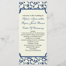 Hochzeitsprogramm für Elfenbein und Königsblauer