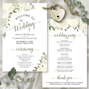 Hochzeitsprogramm für Elfenbein und Weiße Boho
