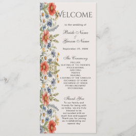 Hochzeitsprogramm für farbenfrohe Wildblumen Programm