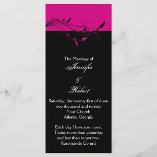 Hochzeitsprogramm für Fuchsien und Schwarze Flora Programm