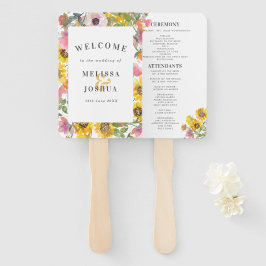 Hochzeitsprogramm für Gelb und Rosa Fächer