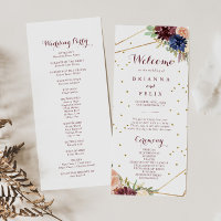 Hochzeitsprogramm für geometrische Glitzer