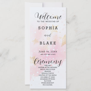Hochzeitsprogramm für Gold, Blush & Off White Star