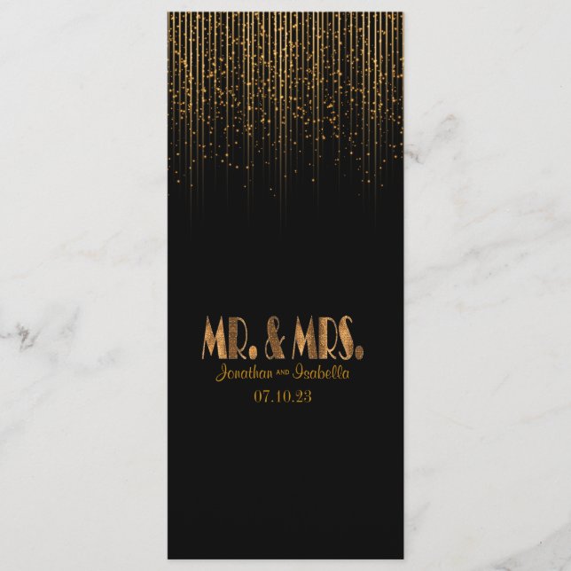 Hochzeitsprogramm für goldene Kupfersterne Programm (Vorderseite)