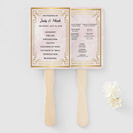 Hochzeitsprogramm für goldgeometrische Rahmen in r Fächer