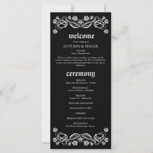 Hochzeitsprogramm für gotische Rose