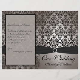 Hochzeitsprogramm für Grau und Schwarz
