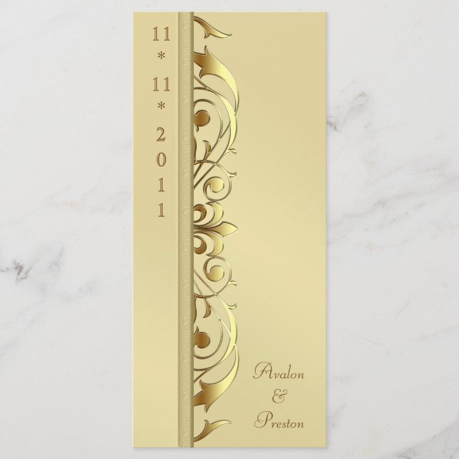 Hochzeitsprogramm für Großherzogtum Gold Programm (Vorderseite)