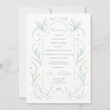 Hochzeitsprogramm für grüne Blätter